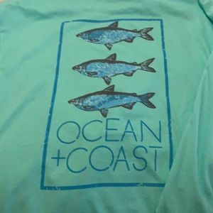 Teal green long sleeve fishing shirt
